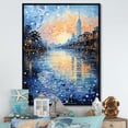 thumbnail image 1 of Designart "Pier Reflections Beach Photo III" Landscape & Nature Floater Framed Wall Decor, 1 of 7