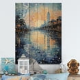thumbnail image 1 of Designart "Pier Reflections Beach Photo III" Landscape & Nature Print on Natural Pine Wood, 1 of 1