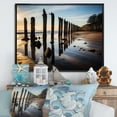 thumbnail image 1 of Designart "Pier Reflections Beach Photo VI" Nautical & Beach Floater Framed Canvas Wall Art, 1 of 7