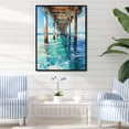 thumbnail image 1 of Designart "Pier Reflections Beach Photo VII" Nautical & Beach Floater Framed Wall Art Print, 1 of 7