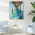 thumbnail image 1 of Designart "Pier Reflections Beach Photo VII" Nautical & Beach Floater Framed Wall Art Print, 1 of 7