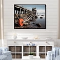 thumbnail image 1 of Designart "Pier in Monochrome II" Coastal Pier Floater Framed Canvas Wall Art, 1 of 7