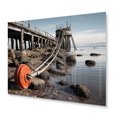 thumbnail image 1 of Designart "Pier in Monochrome II" Coastal Pier Metal Wall Art, 1 of 5