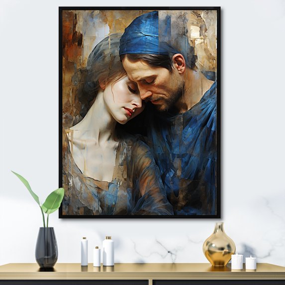 Designart "Pieta Sorrow Religious Assembly" Christianity Floater Framed Canvas Art Print