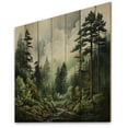 thumbnail image 1 of Designart "Pine Forest Tree" Landscapes Print on Natural Pine Wood, 1 of 5