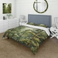thumbnail image 1 of Designart "Pine Tree Euphony II" Landscapes Bedding Covert Set - Tree Pine Green Floral Bed Set With 2 Shams, 1 of 6