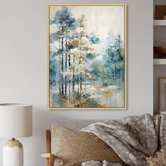 Designart "Pine Tree captivate Forest II" Landscape & Nature Floater Framed Wall Art Print