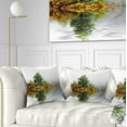 thumbnail image 1 of Designart Pine Tree with Reflection - Landscape Photography Throw Pillow - 18x18, 1 of 5