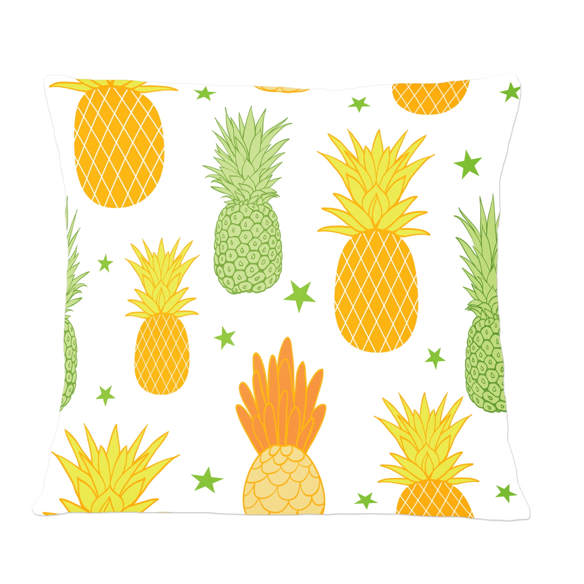 Designart Pineapple Summer Bliss II' Mid-Century Modern Throw Pillow - 12x20