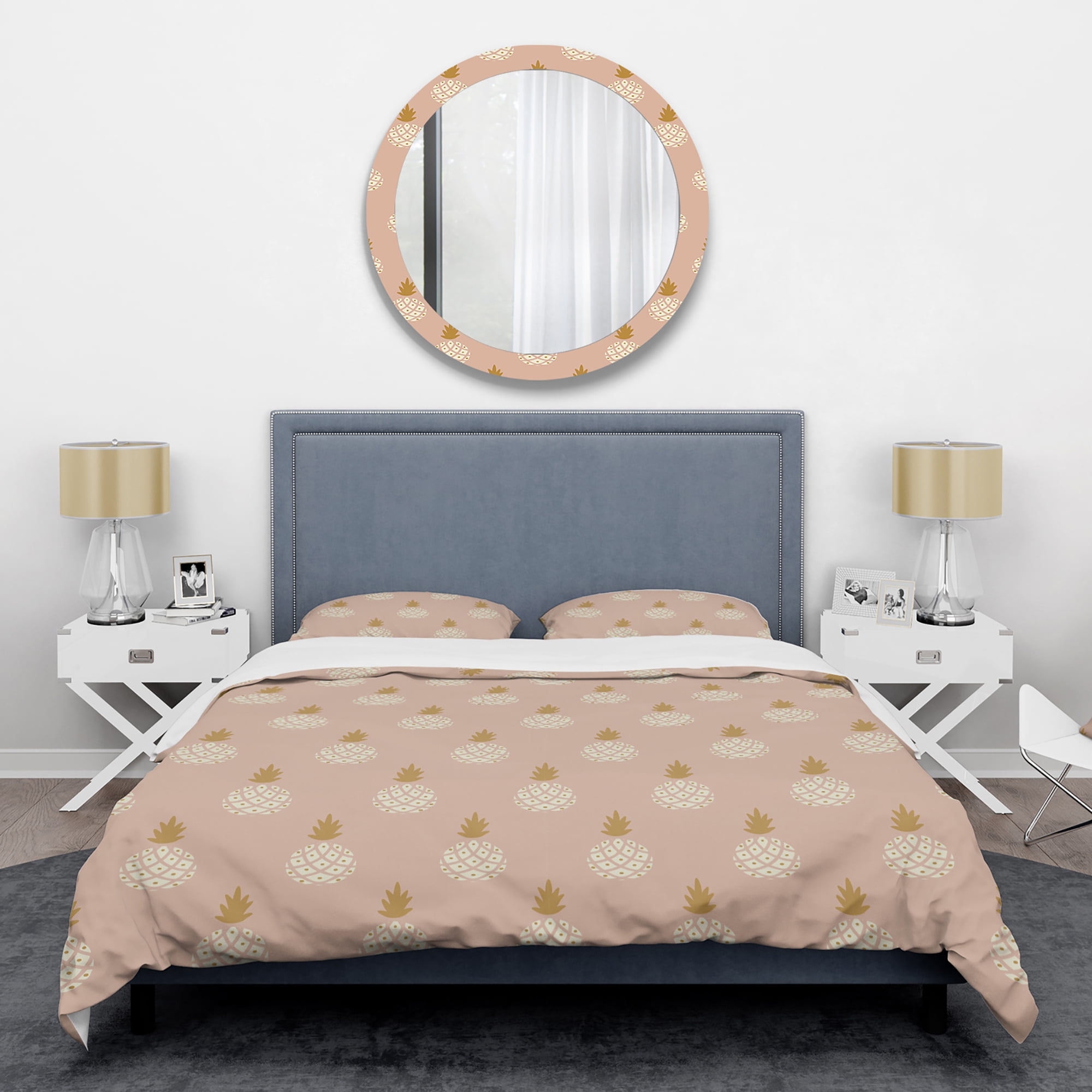 Designart 'Pineapple Summer Bliss VII' Mid-Century Modern Duvet Cover Set