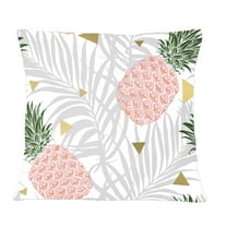 Designart Pineappple On Tropical Leaves' Mid-Century Modern Throw Pillow - 12x20