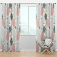 thumbnail image 1 of Designart 'Pineappple On Tropical Leaves Retro Pattern' Mid-Century Modern Blackout Curtain Panel, 1 of 4