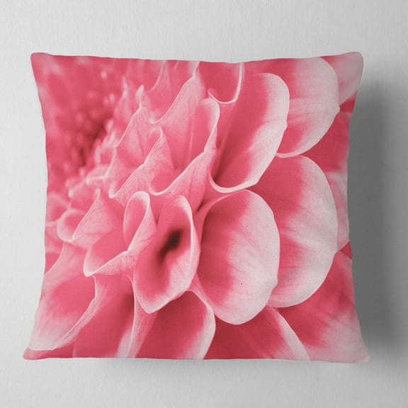 Designart Pink Abstract Flower Petals - Floral Throw Pillow - 18x18
