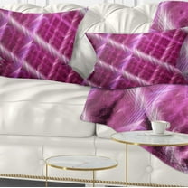 Designart Pink Abstract Metal Grill - Abstract Throw Pillow - 12x20