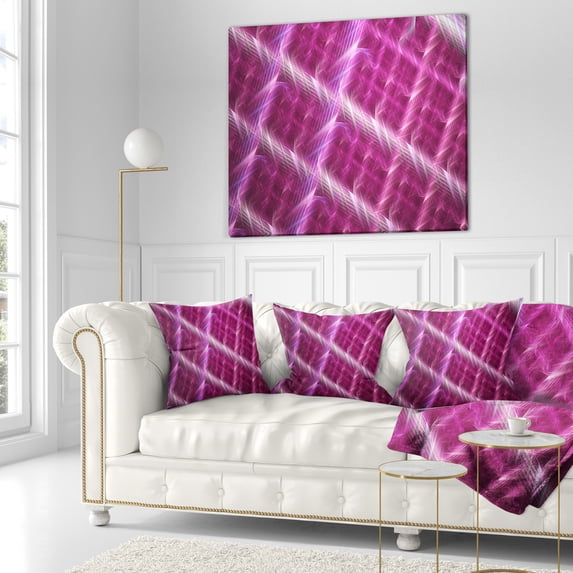 Designart Pink Abstract Metal Grill - Abstract Throw Pillow - 18x18