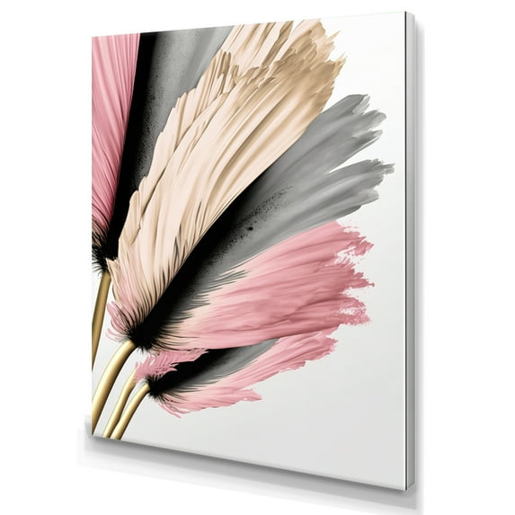 Designart Pink And Beige Gerbera Hyperrealistic Flowers Canvas Wall Art