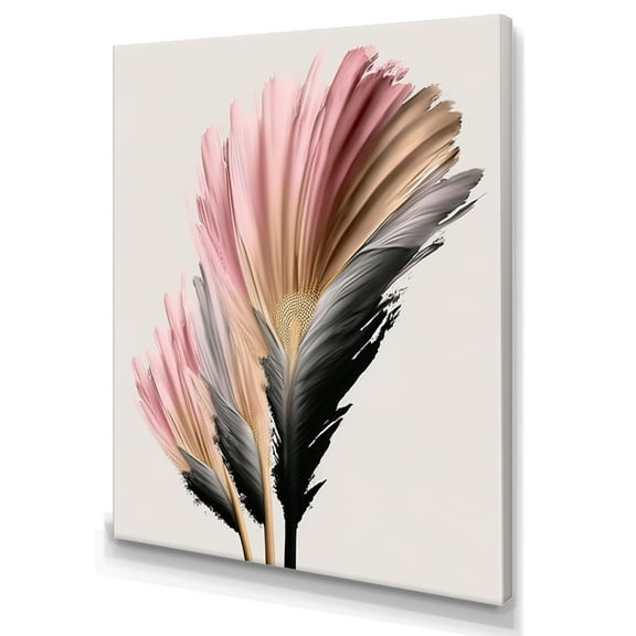 Designart Pink And Beige Gerbera Hyperrealistic Flowers II Canvas Wall Art
