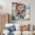 thumbnail image 1 of Designart "Pink And Blue Narratives Of Boho Inspiration I" Boho Feather Canvas Wall Art, 1 of 5