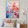 thumbnail image 1 of Designart "Pink And Blue Trees landscape Pointillism VI" Cottage Floater Framed Wall Art Living Room, 1 of 7
