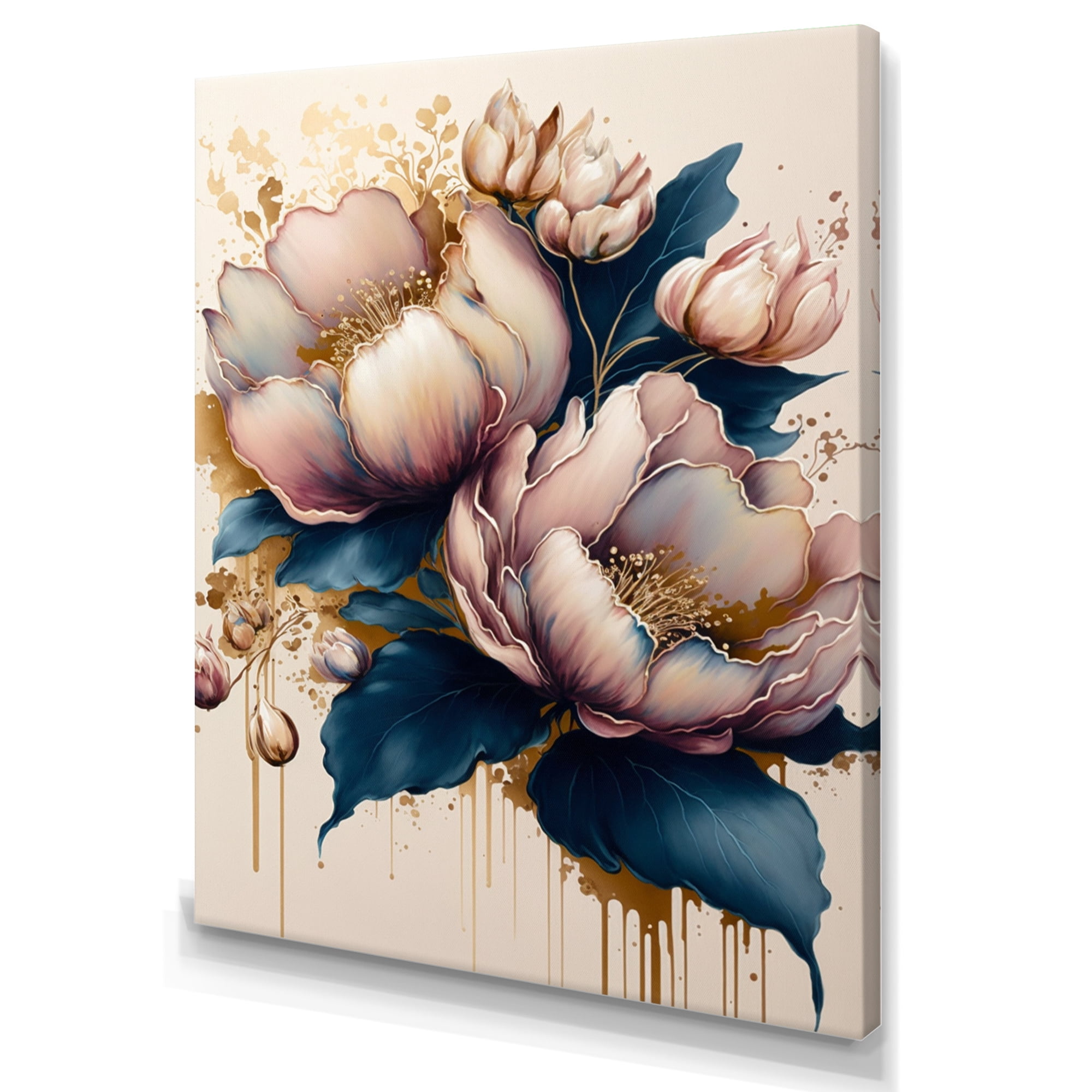 Designart Pink And Dark Purple Tulips I Canvas Wall Art