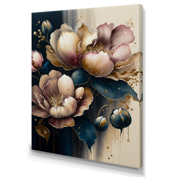 Designart Pink And Dark Purple Tulips III Canvas Wall Art
