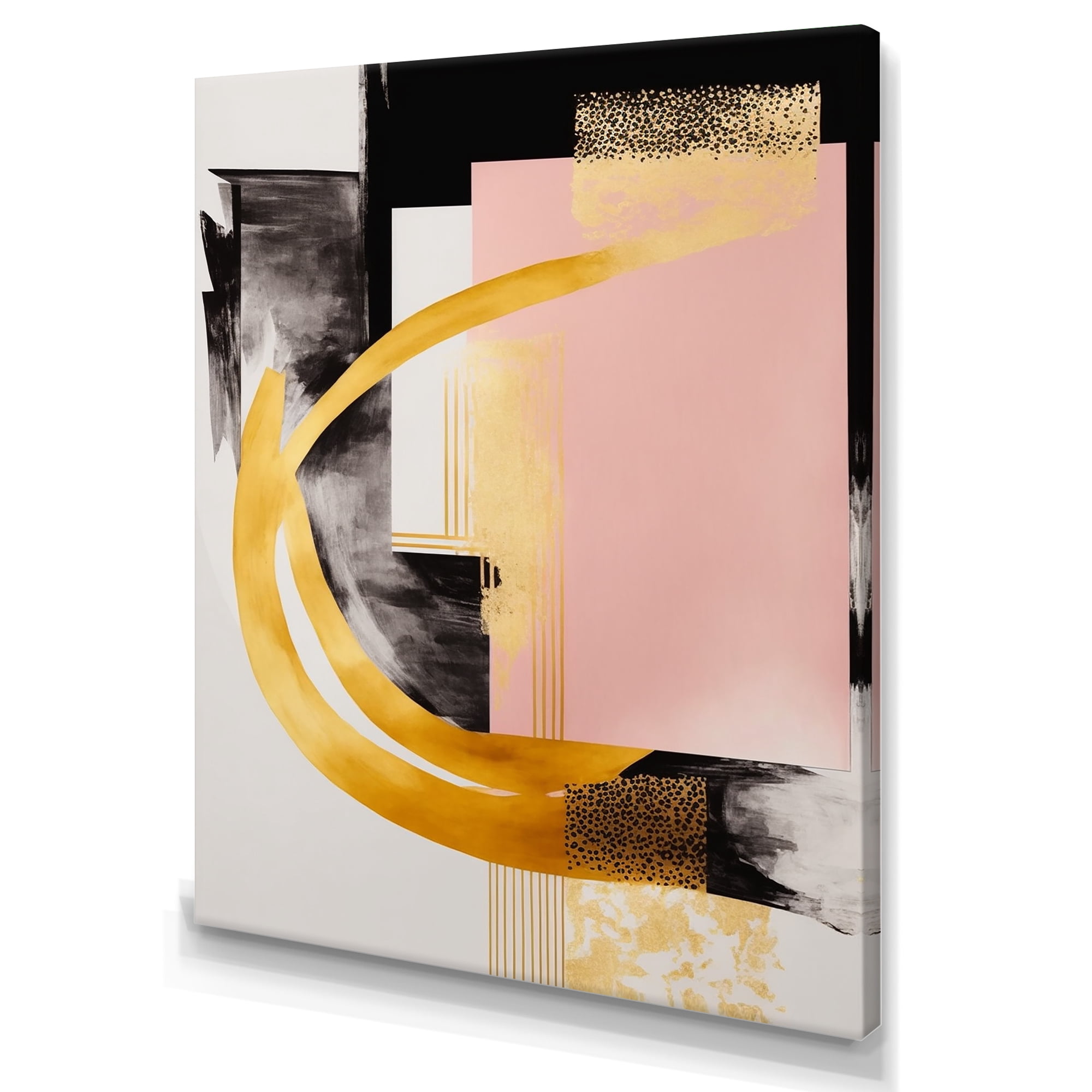 Designart Pink And Gold Art Deco III Canvas Wall Art