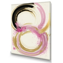 Designart Pink And Gold Curves IV Canvas Wall Art