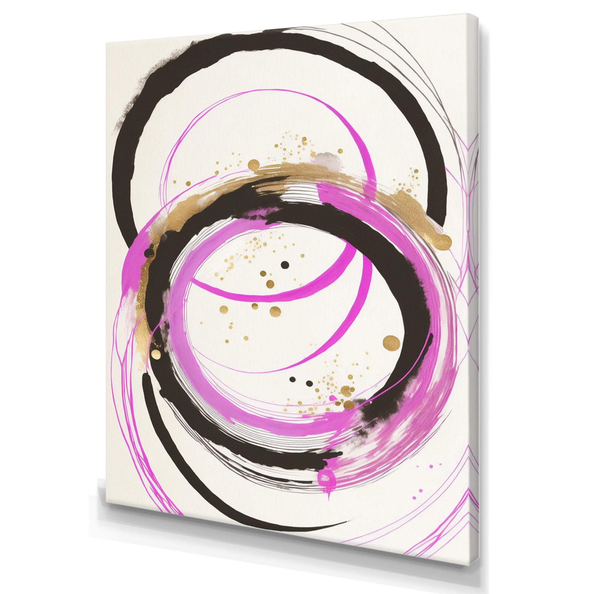 Designart Pink And Gold Liquid Art Canvas Wall Art