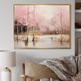thumbnail image 1 of Designart "Pink And Gold Minimalist Forest I" Forest Floater Framed Wall Art Living Room, 1 of 5