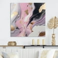 thumbnail image 1 of Designart "Pink And Gold Mysterious Marble VI" Abstract Marble Wall Art Living Room, 1 of 5