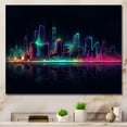 thumbnail image 1 of Designart "Pink And Green Cityscapes In Vivid Expression III" City Art Deco Canvas Wall Art, 1 of 5