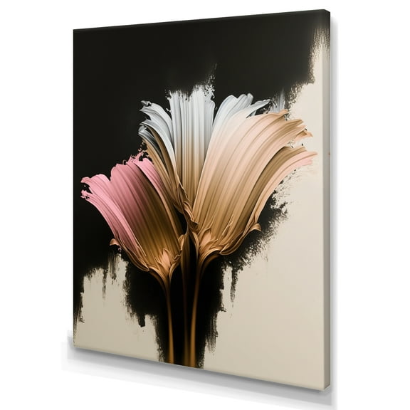 Designart Pink And Grey Gerbera Hyperrealistic Flowers Canvas Wall Art