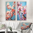 thumbnail image 1 of Designart "Pink Apple Blossom composition II" Apple Blossom Framed Wall Art Set Of 2 - Pink Floral Frame Gallery Set For Office Decor, 1 of 7
