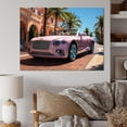 thumbnail image 1 of Designart "Pink Bentley in Miami II" Transportation Canvas Wall Art, 1 of 5