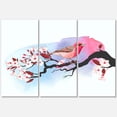 thumbnail image 1 of Designart ' Pink Bird Sitting On Cherry Branch ' Traditional Canvas Wall Art Print, 1 of 3