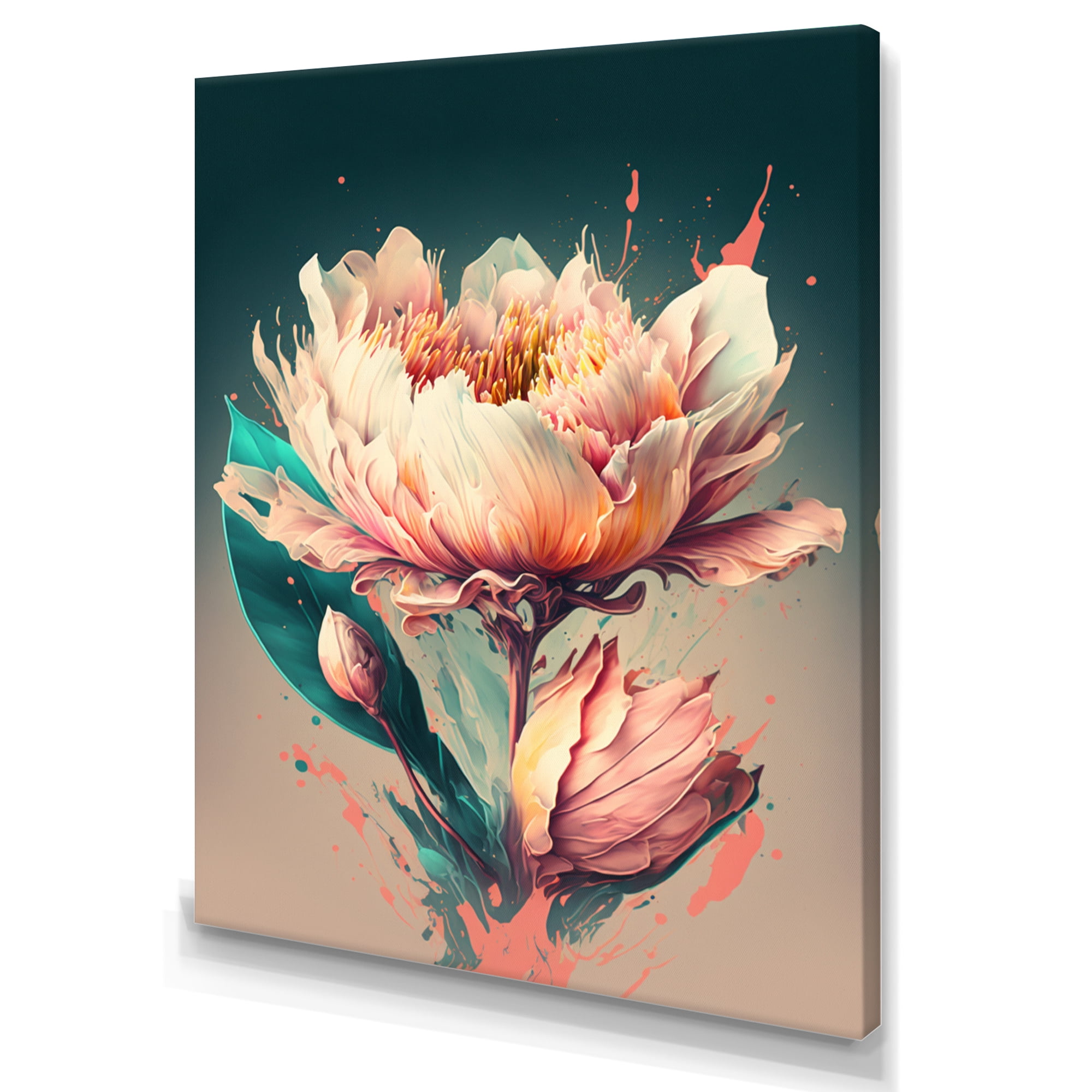 Designart Pink Blooming Tulip Canvas Wall Art