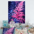 thumbnail image 1 of Designart "Pink Blue Fern Fonds Pastel Hues" Floral Metal Art Living Room, 1 of 1