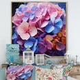 thumbnail image 1 of Designart "Pink Blue Hydrangea Blooming Euphony" Floral Floater Framed Canvas Print, 1 of 7