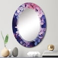 thumbnail image 1 of Designart "Pink Blue Lilac Blossoms Fragrant Blossom Melody" Floral Round Wall Mirror - Traditional Oval Printed Decorative Oversized Mirror - Multiple Color Options, 1 of 4