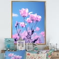 thumbnail image 1 of Designart "Pink Blue Tulips Flowers captivate" Floral Floater Framed Wall Decor, 1 of 7