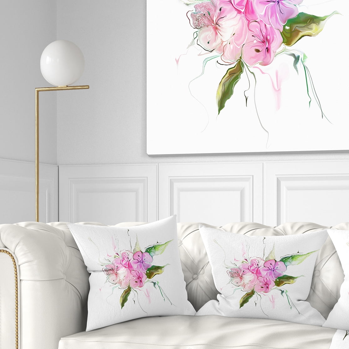 Designart Pink Bouquet of Pansies - Animal Throw Pillow - 16x16