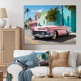 thumbnail image 1 of Designart "Pink Cadillac in Miami II" Transportation Wall Decor, 1 of 5