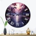 thumbnail image 1 of Designart "Pink Canal Serenitys Reflection painting" Canals Oversized Wall Clock, 1 of 5