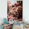 thumbnail image 1 of Designart "Pink Carriage Of Romance" Old American Cart Floater Framed Canvas Wall Art, 1 of 5