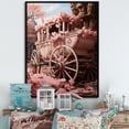 thumbnail image 1 of Designart "Pink Carriage Of Romance" Old American Cart Floater Framed Canvas Wall Art, 1 of 5