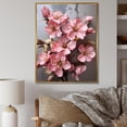 thumbnail image 1 of Designart "Pink Cherry Blossom Garden Nature's Jewel III" Landscapes Framed Wall Art - Traditional Pink Tree Cherry Blossom Living Room Framed Canvas Art, 1 of 6