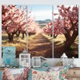 thumbnail image 1 of Designart "Pink Cherry Blossom landscape I" Floral Metal Wall Decor Set, 1 of 5