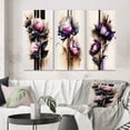 thumbnail image 1 of Designart "Pink Dahlia on Abstract Fusion II" Floral & Botanical Wall Art Set Of 3 - Dahlia Pink Gallery Wall Set For Home Decor, 1 of 6