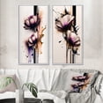 thumbnail image 1 of Designart "Pink Daisy on Abstract Fusion I" Daisy Framed Wall Art Set Of 2 - Pink Floral Framed Canvas Set For Living Room Decor, 1 of 7