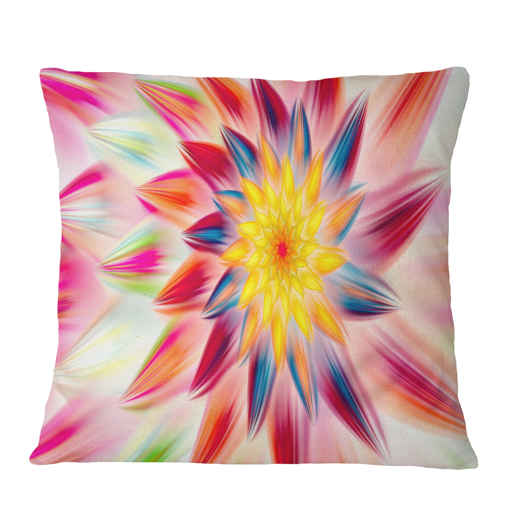 Designart Pink Dancing Flower Petals - Floral Throw Pillow - 18x18